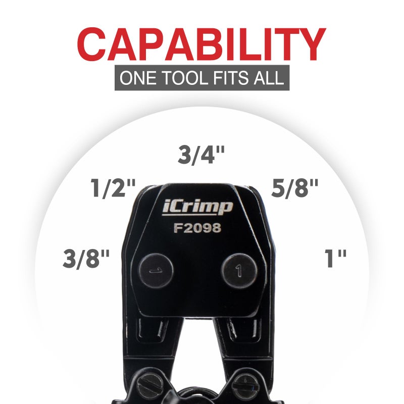iCrimp KIT-1096D PEX Clamp Tool Kit for 3/8 to 1 inch PEX Cinch Clamps  with 20pcs 1/2 inch & 10pcs 3/4 inch PEX Cinch Clamp Rings  PEX Tubing Cutter  All-in-one PEX Crimping Tool Kit - Image 5